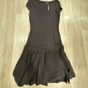 Three Dot Cotton Midi  Dress Brown Size M . New with tags.